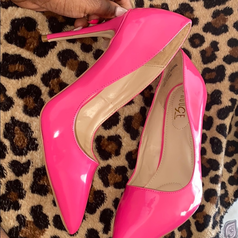 Fuchsia Patent Pumps